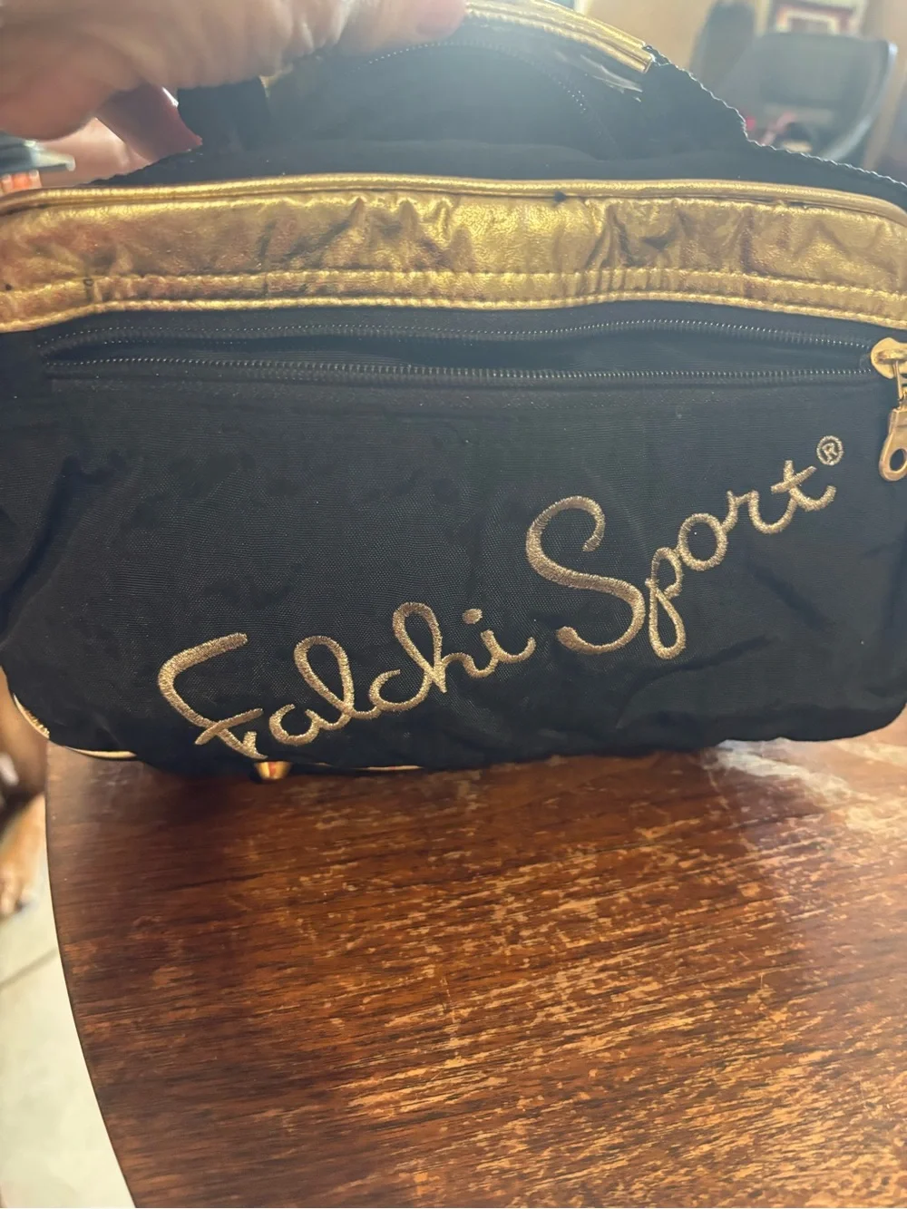 Falchi Sport Black and Gold Women's Shoulder Bag